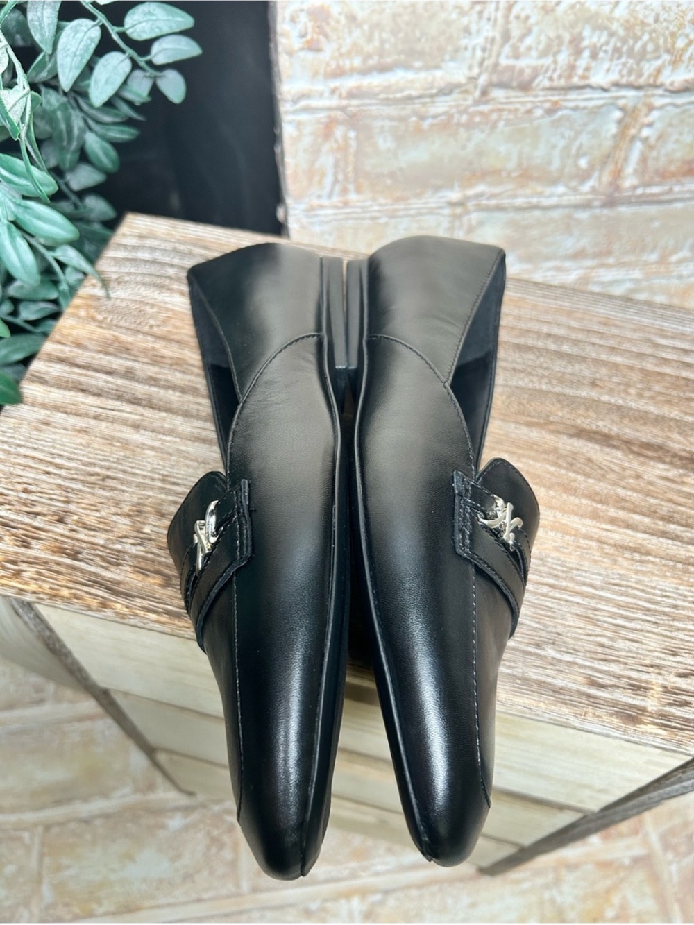 NIB Naturalizer Create Black Leather Slip On Loafers Women's 7M Square Toe - Picture 12 of 15